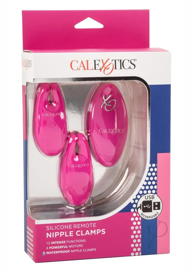 Remote Controlled Vibes Female Sex Toys Silicone Rechargeable Nipple Clamps with Remote Control Pink Remote Controlled Vibes Female Sex Toys Silicone Rechargeable Nipple Clamps with Remote Control Pink