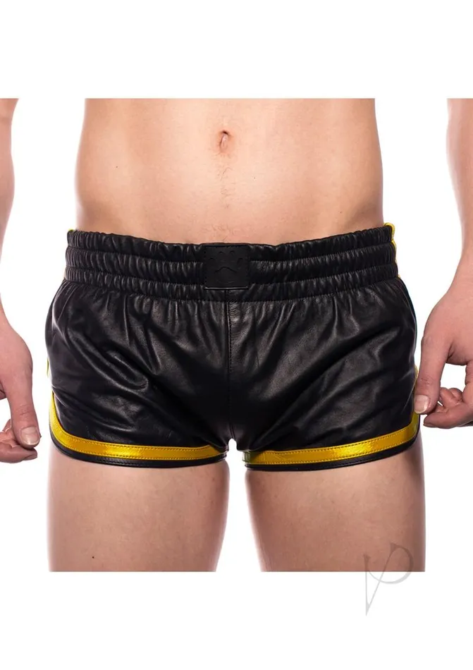 Restraints Prowler RED Leather Sport Shorts XXLarge BlackYellow Prowler Red Restraints Prowler RED Leather Sport Shorts XXLarge BlackYellow Prowler Red