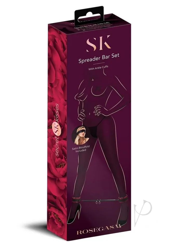 Restraints Secret Kisses Secret Kisses Rosegasm Spreader Bar Set with Ankle Cuffs and Blindfold RedBlack Restraints Secret Kisses Secret Kisses Rosegasm Spreader Bar Set with Ankle Cuffs and Blindfold RedBlack