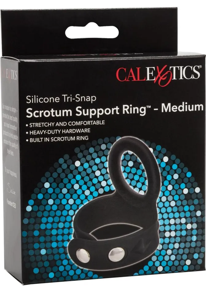 Rings Silicone TriSnap Scrotum Support Cock Ring Medium Black Male Sex Toys Rings Silicone TriSnap Scrotum Support Cock Ring Medium Black Male Sex Toys