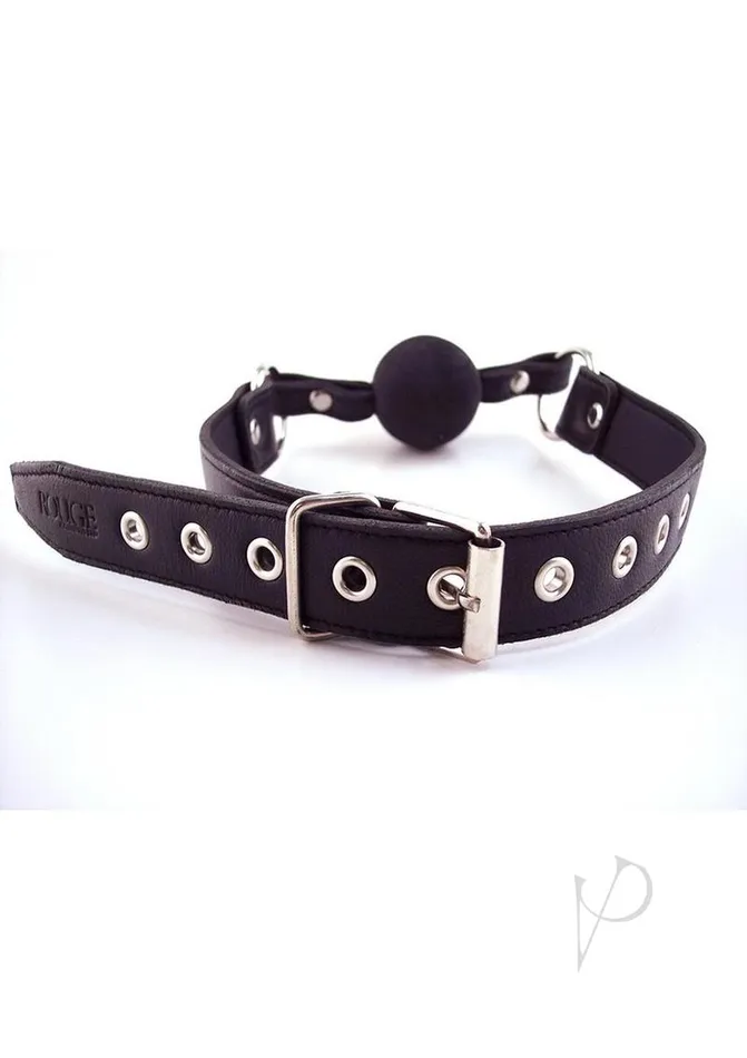 Rouge Fetish Play Leather Adjustable Ball Gag with Metal Accents Black Rouge Couples Rouge Fetish Play Leather Adjustable Ball Gag with Metal Accents Black Rouge Couples