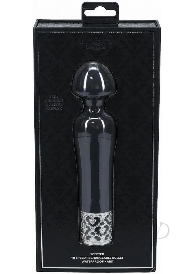 Royal Gems Royal Gems Scepter Silicone Rechargeable Vibrator Black Female Sex Toys Royal Gems Royal Gems Scepter Silicone Rechargeable Vibrator Black Female Sex Toys