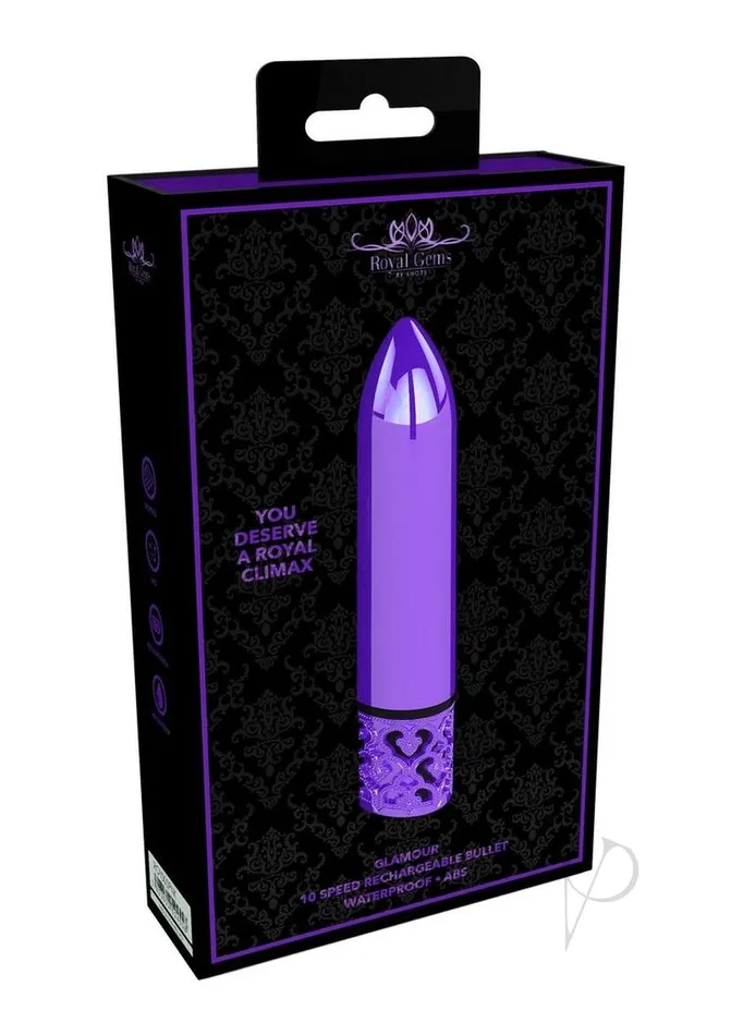 Royal Gems Vibrators Royal Gems Glamour Rechargeable Bullet Purple