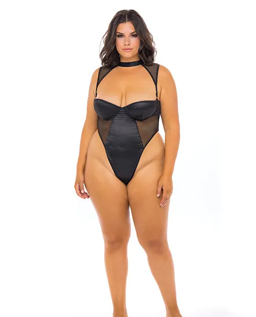 Rsvp By Oh La La Cheri Anal Josephine High Leg Teddy wRemovable Fishnet Collared Harness Black 3X Rsvp By Oh La La Cheri Anal Josephine High Leg Teddy wRemovable Fishnet Collared Harness Black 3X