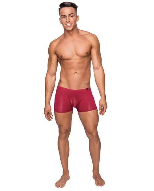 Seamless Sleek Short wSheer Pouch Red XL Male Power Vibrators