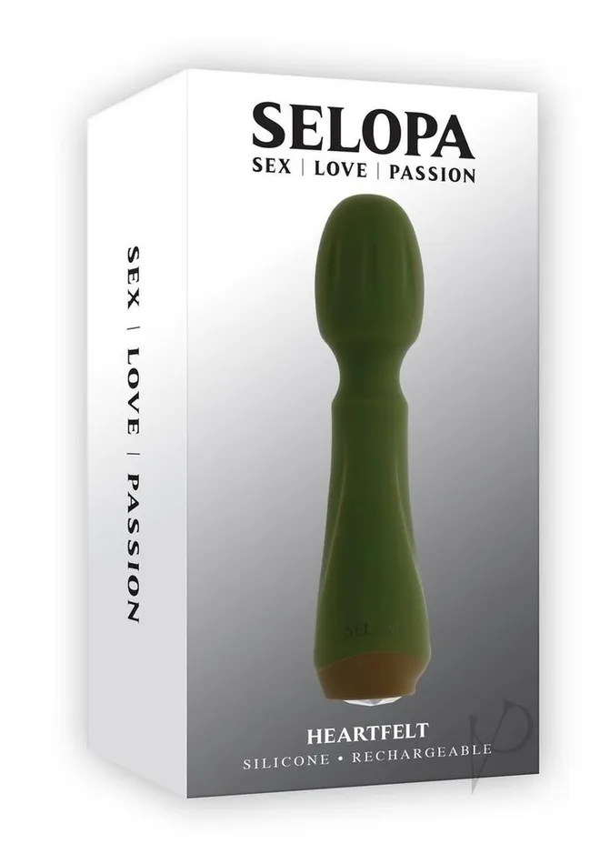 Selopa Female Sex Toys Selopa Heartfelt Rechargeable Silicone Body Wand Green Selopa Female Sex Toys Selopa Heartfelt Rechargeable Silicone Body Wand Green