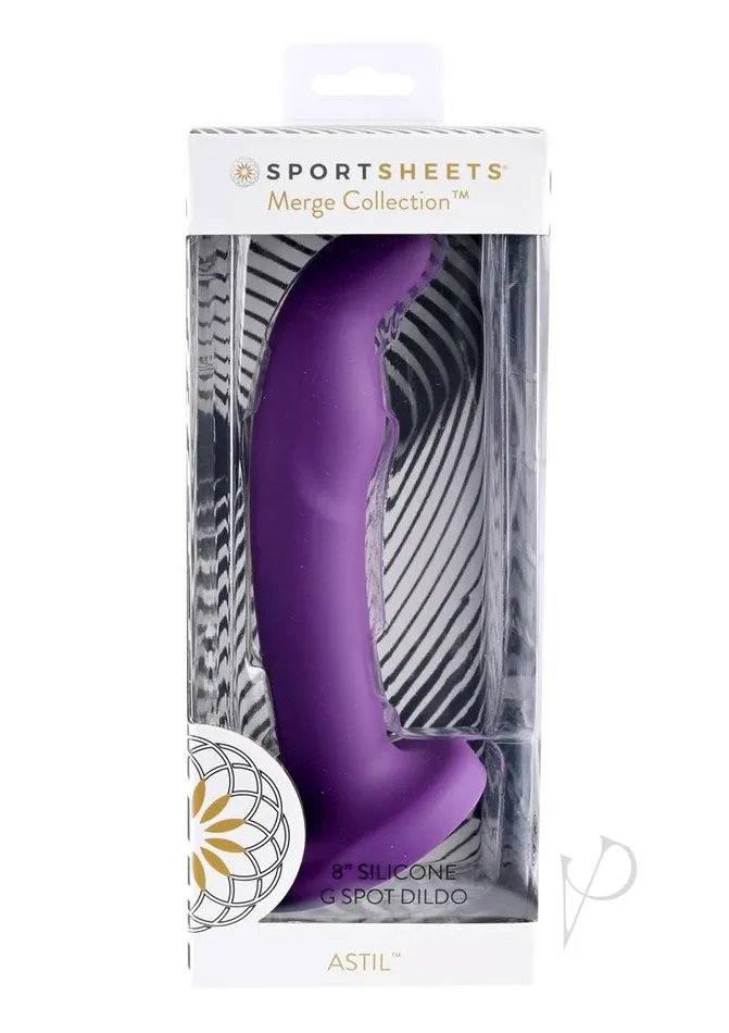 Sportsheets Female Sex Toys Astil Silicone Curved Dildo with Suction Cup 8in Purple Sportsheets Female Sex Toys Astil Silicone Curved Dildo with Suction Cup 8in Purple
