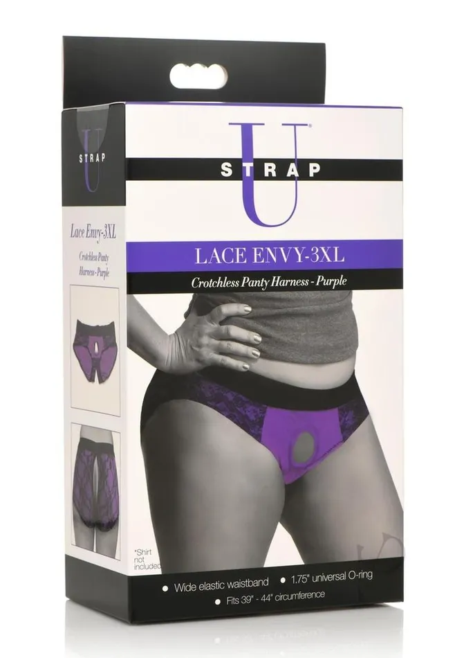 Strap U Lace Envy Lace Crotchless Panty Harness XXXLarge PurpleBlack Strap U Female Sex Toys Strap U Lace Envy Lace Crotchless Panty Harness XXXLarge PurpleBlack Strap U Female Sex Toys