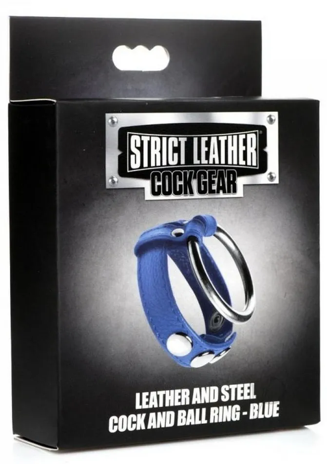Strict Leather Male Sex Toys Strict Leather Cock Gear Leather and Steel Cock and Ball Ring Blue Strict Leather Male Sex Toys Strict Leather Cock Gear Leather and Steel Cock and Ball Ring Blue
