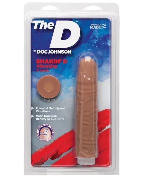 The D Shakin D Ultraskyn Vibrating Dildo 7in Caramel The D Dildos