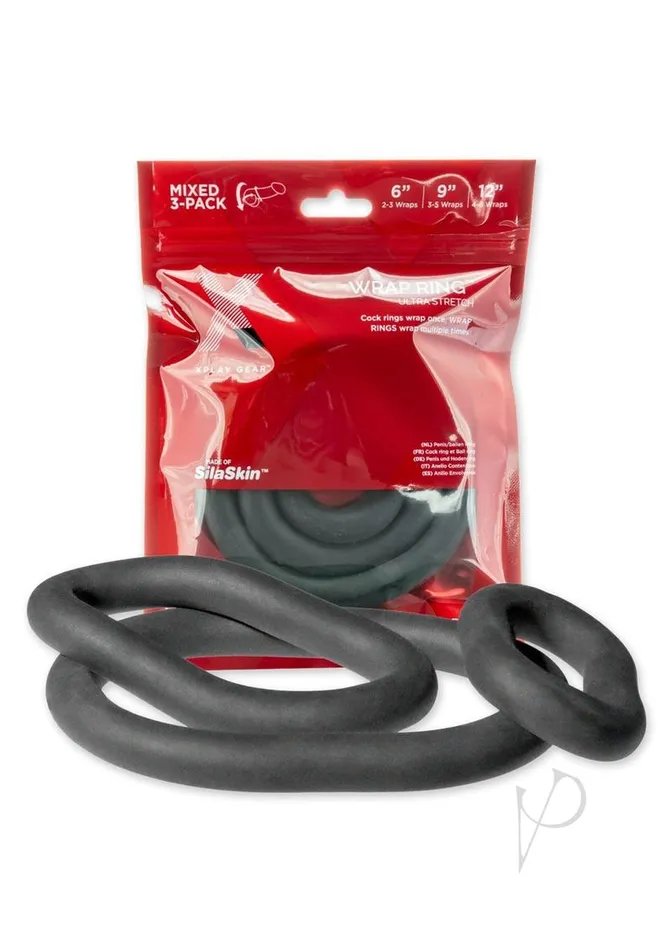 The Xplay Mix Pack Silicone Wrap Ring Ultra Stretch 6 9 12in 3 pack Black Perfect Fit Male Sex Toys The Xplay Mix Pack Silicone Wrap Ring Ultra Stretch 6 9 12in 3 pack Black Perfect Fit Male Sex Toys