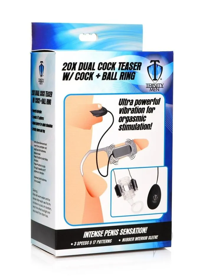 Trinity Men Male Sex Toys Trinity Men 20X Dual Cock Teaser with Cock and Ball Ring Clear Trinity Men Male Sex Toys Trinity Men 20X Dual Cock Teaser with Cock and Ball Ring Clear