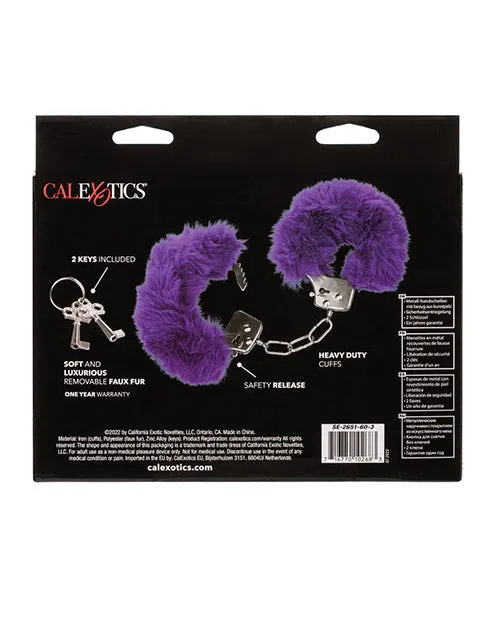 Ultra Fluffy Furry Cuffs Purple Playful Furry Vibrators
