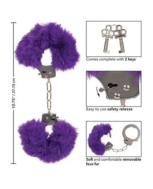 Ultra Fluffy Furry Cuffs Purple Playful Furry Vibrators