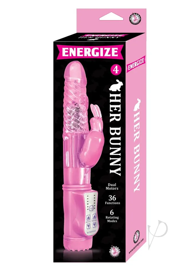 Vibrators Energize Energize Her Bunny 4 Dual Motor Rabbit Vibrator Pink
