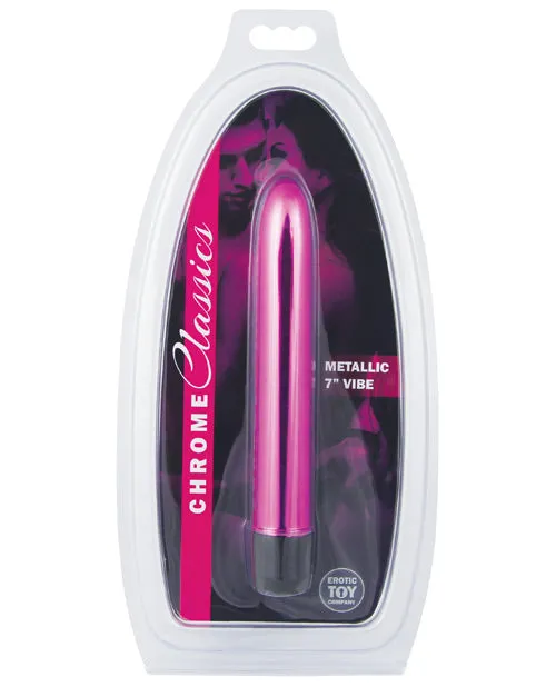 Vibrators Erotic Toy Company Erotic Toy Company Chrome Classics 7 Vibe Pink