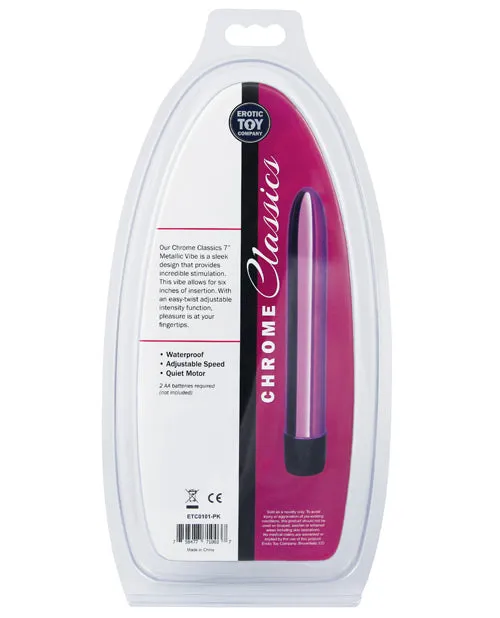 Vibrators Erotic Toy Company Erotic Toy Company Chrome Classics 7 Vibe Pink