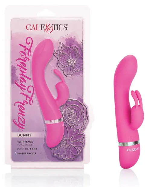 Vibrators Foreplay Frenzy Bunny Silicone Rabbit Vibrator Pink Foreplay Frenzy