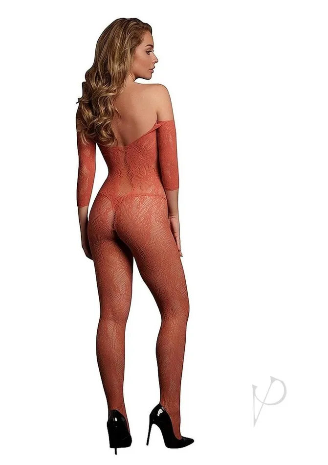 Vibrators Le Desir Le Desir Lace Long Sleeved Bodystocking OS Sunset Glow Orange Vibrators Le Desir Le Desir Lace Long Sleeved Bodystocking OS Sunset Glow Orange