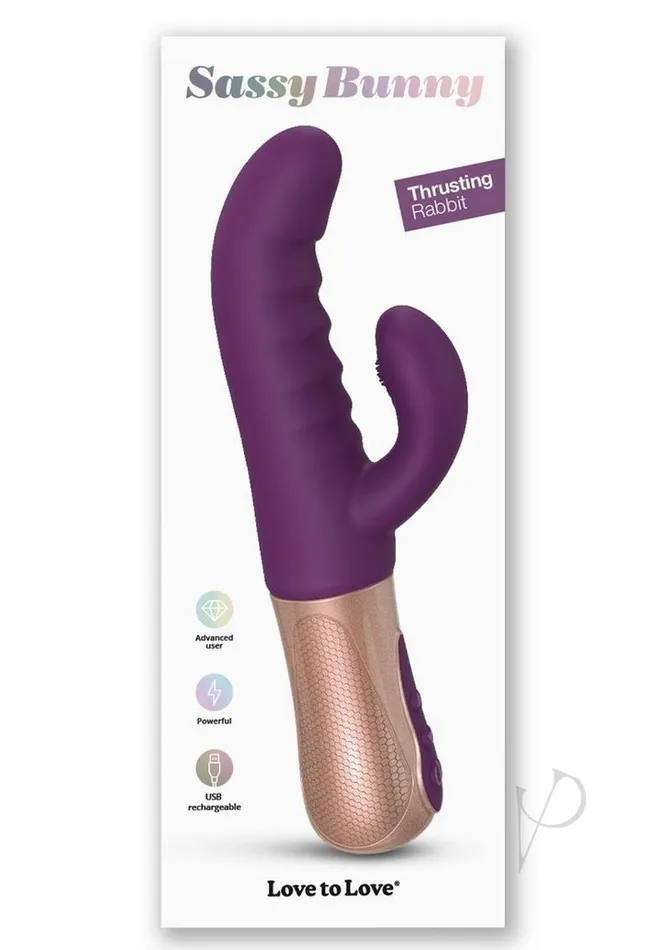 Vibrators Love To Love Sassy Bunny Dual Motor Rechargeable Silicone Thrusting Rabbit Vibrator Purple Rain Vibrators Love To Love Sassy Bunny Dual Motor Rechargeable Silicone Thrusting Rabbit Vibrator Purple Rain