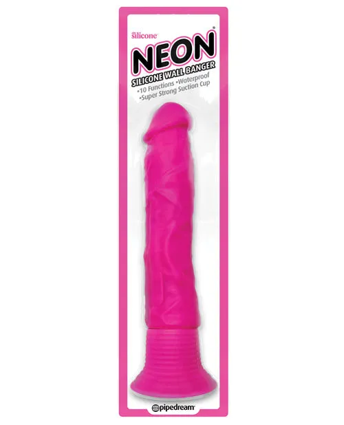 Vibrators Neon Neon Silicone Wallbanger Vibrating Dildo 75in Pink Vibrators Neon Neon Silicone Wallbanger Vibrating Dildo 75in Pink