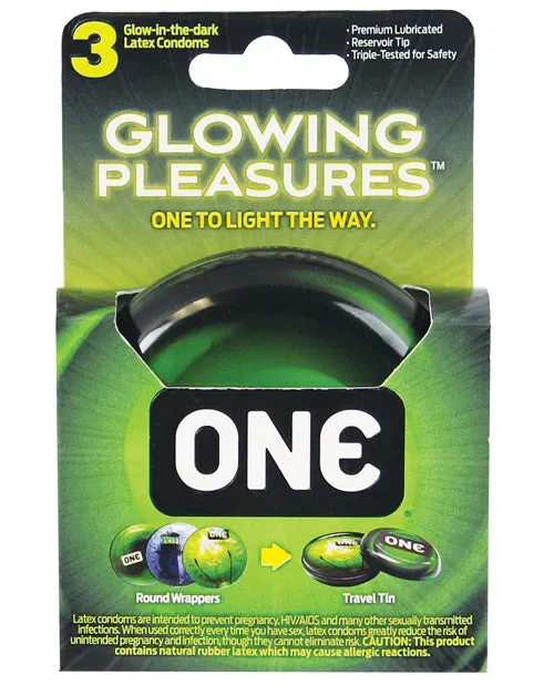 Vibrators One One Glowing Pleasures Condoms Box of 3