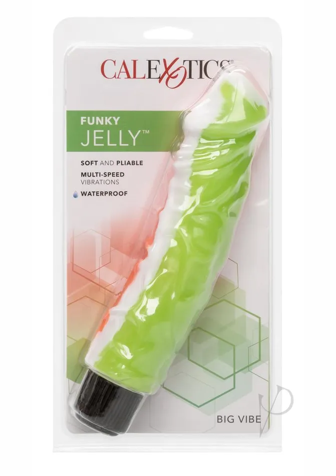 Vibrators Playful Dongs Funky Jelly Big Vibrator 8in Multicolor