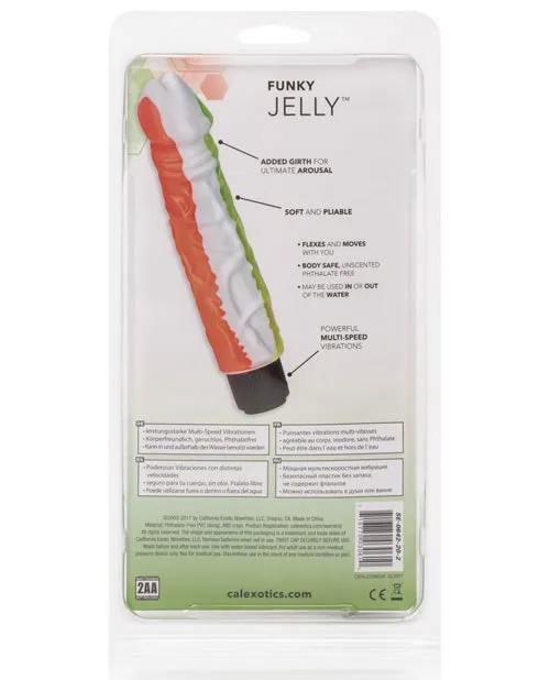 Vibrators Playful Dongs Funky Jelly Big Vibrator 8in Multicolor