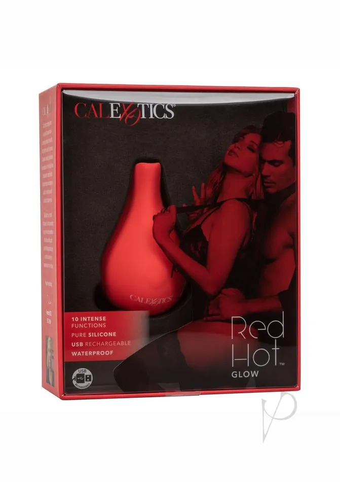 Vibrators Red Hot Glow Rechargeable Silicone Massager Red Red Hot