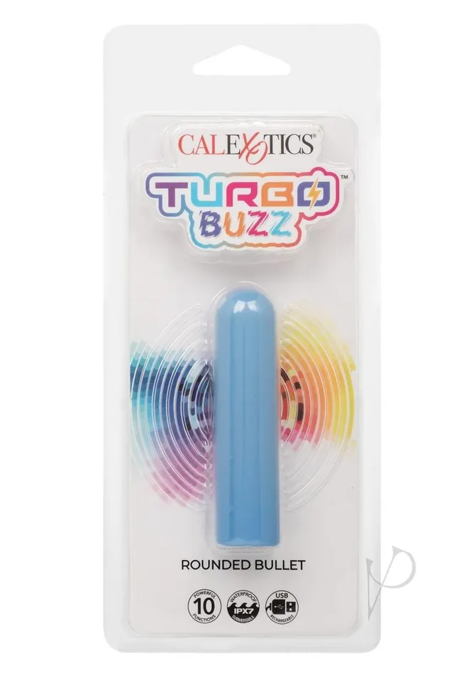 Vibrators Turbo Buzz Turbo Buzz Rechargeable Rounded Bullet Blue