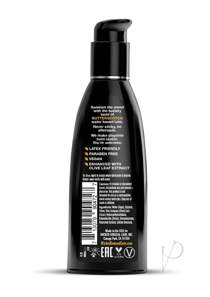 Wicked Aqua Lubricants Wicked Aqua Water Based Flavored Lubricant Butterscotch 2oz