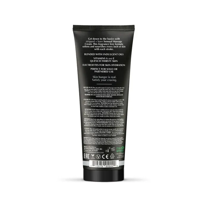 Wicked STRIPPED BARE Sensual Massage Cream 120ml Wicked Couples