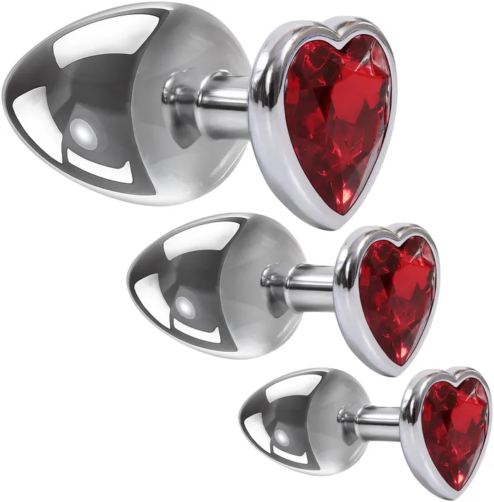 Adam and Eve Anal Three Hearts Gem Anal Plug Set
