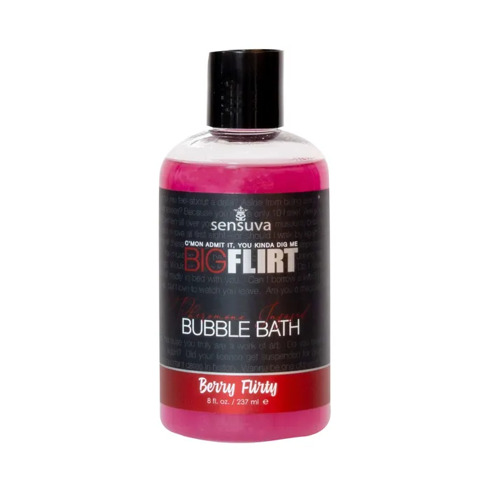 Big Flirt Pheromone Infused Bubble Bath Berry Flirty 8 Fl Oz Sensuva Dildos