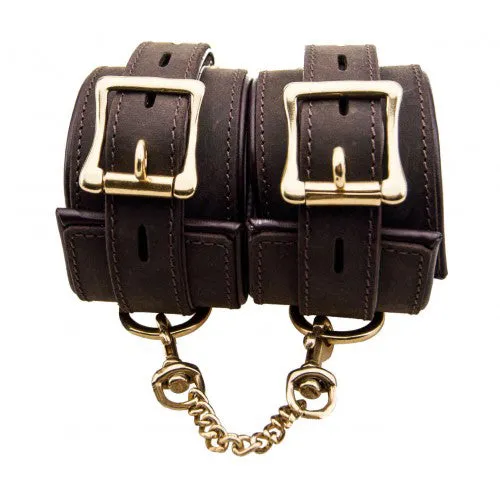 Bound Nubuck Leather Wrist Cuffs Bound Restraints