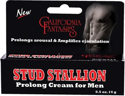 California Fantasies Female Sex Toys Stud Stallion Prolong Cream for Men 05 Oz Tube Boxed California Fantasies Female Sex Toys Stud Stallion Prolong Cream for Men 05 Oz Tube Boxed