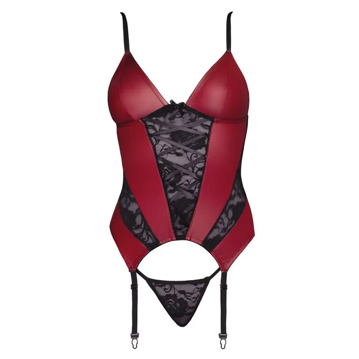 Cottelli Collection Teddies And Bodies Cottelli Basque and Thong With Lace Cottelli Collection Teddies And Bodies Cottelli Basque and Thong With Lace