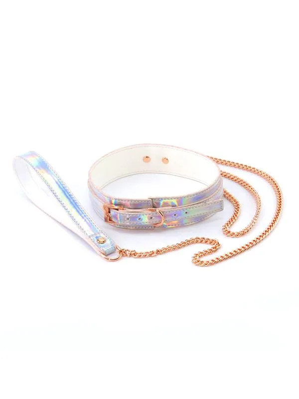 Couples Cosmo Bondage Collar and Leash Rainbow NS Novelties