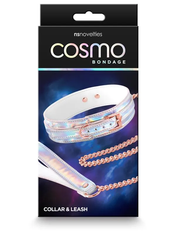 Couples Cosmo Bondage Collar and Leash Rainbow NS Novelties Couples Cosmo Bondage Collar and Leash Rainbow NS Novelties