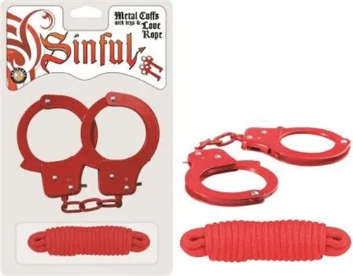 Couples Nasstoys Sinful Metal Cuffs With Keys Love Rope
