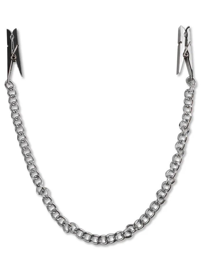 Couples Pipedream Fetish Fantasy Series Nipple Chain Clips Silver