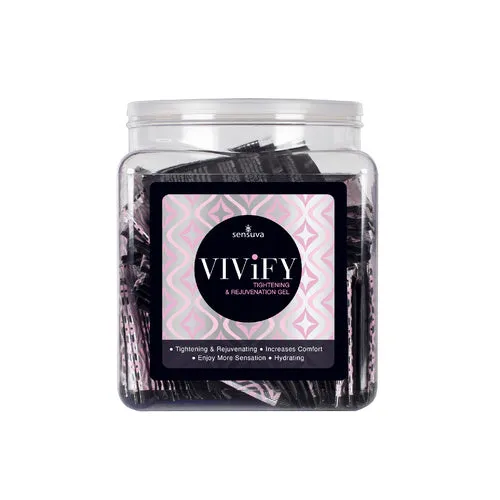 Couples Vivify Tightening Rejuvenation Gel 100 Piece Single Use Packet Tub Sensuva