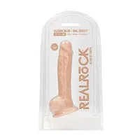 Dildos Real Rock Silicone Dual Density Dildo With Balls 9 Inch