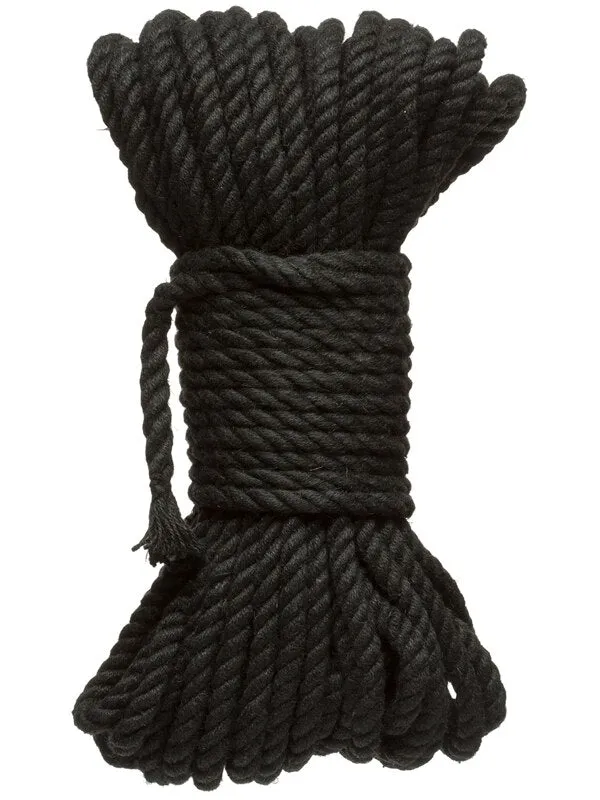 Doc Johnson Restraints Merci Bind and Tie 6mm Hemp Bondage Rope 50 Feet Black