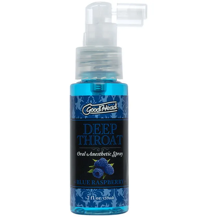 Doc Johnson Vibrators Goodhead Deep Throat Spray Blue Raspberry