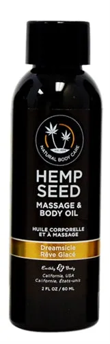 Earthly Body Couples Hemp Seed Massage and Body Oil Dreamsicle 2 Fl Oz 60ml