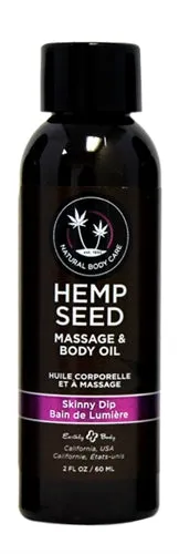 Earthly Body Couples Hemp Seed Massage and Body Oil Skinny Dip 2 Fl Oz 60ml