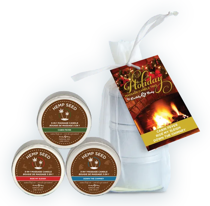 Holiday Trio 2 Oz Holiday Candles in Organza Bag Earthly Body Female Sex Toys Holiday Trio 2 Oz Holiday Candles in Organza Bag Earthly Body Female Sex Toys