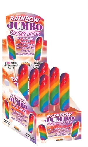Hott Products Dildos Jumbo Rainbow Cock Pops 6 Piece Display