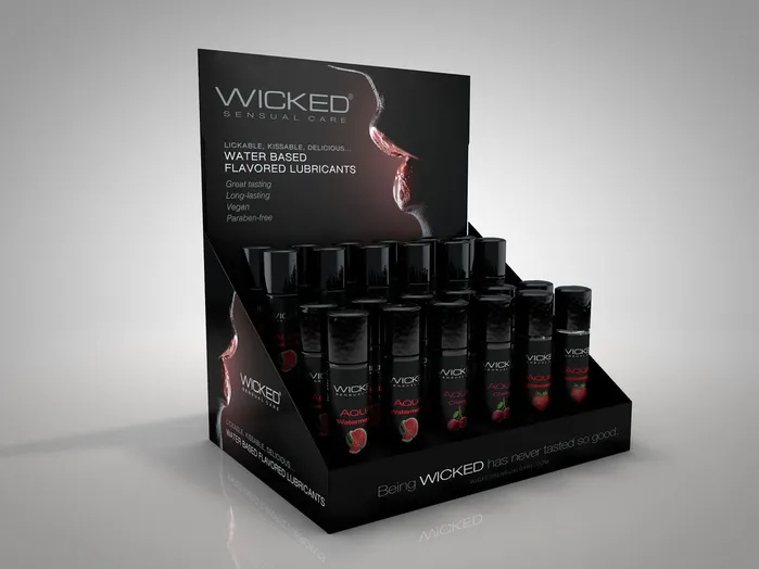 Lubricants Wicked Sensual Care Aqua Flavored WaterBased Lubricant 24ct Display Lubricants Wicked Sensual Care Aqua Flavored WaterBased Lubricant 24ct Display